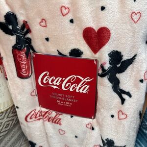 Coca-Cola pink and red Cherub Throw Blanket